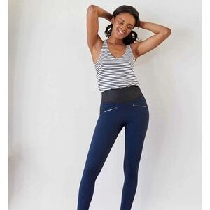 A DAY‎ Womens Throw and Roll Leggings Blue and Black size Small - NWOT